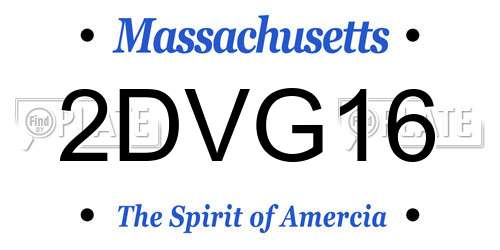 2DVG16 Massachusetts License Plate