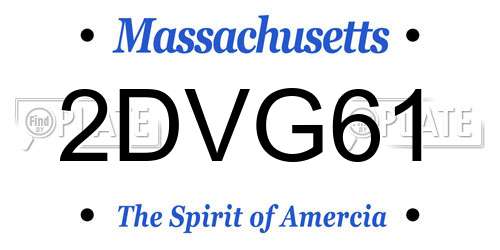 2DVG61 Massachusetts License Plate