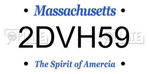 2DVH59 Massachusetts License Plate