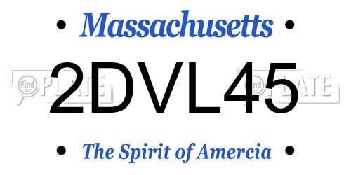 2DVL45 Massachusetts License Plate