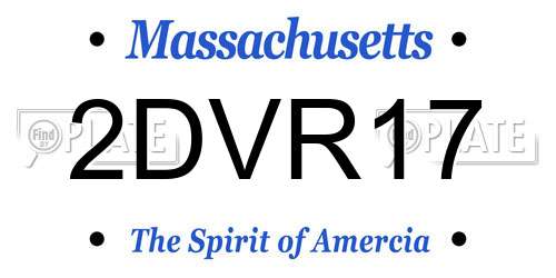 2DVR17 Massachusetts License Plate