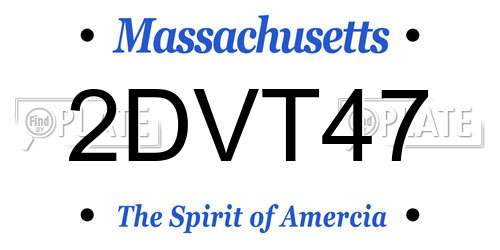 2DVT47 Massachusetts License Plate