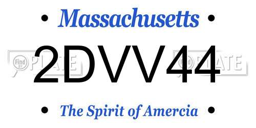 2DVV44 Massachusetts License Plate