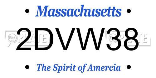 2DVW38 Massachusetts License Plate