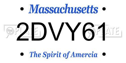 2DVY61 Massachusetts License Plate