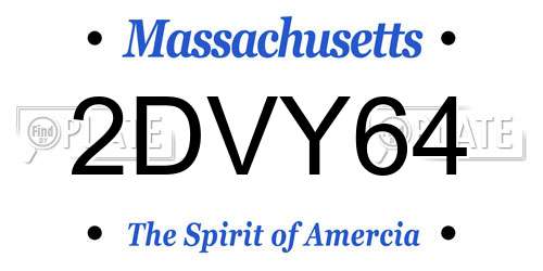 2DVY64 Massachusetts License Plate