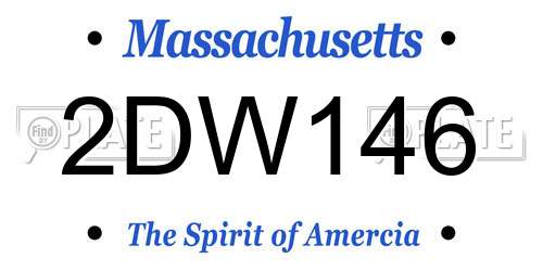 2DW146 Massachusetts License Plate