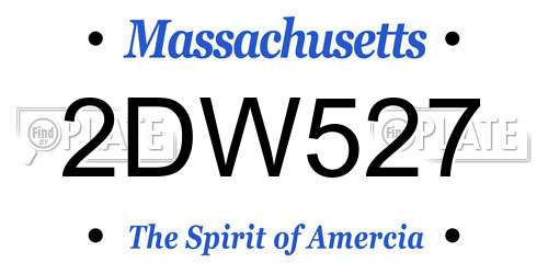 2DW527 Massachusetts License Plate