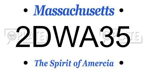 2DWA35 Massachusetts License Plate