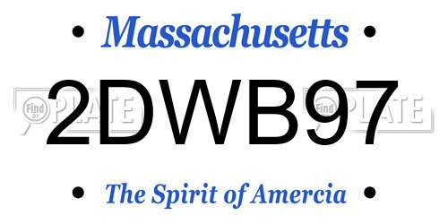 2DWB97 Massachusetts License Plate