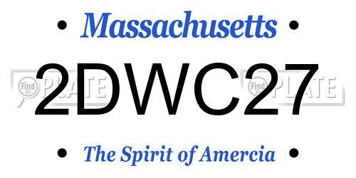 2DWC27 Massachusetts License Plate