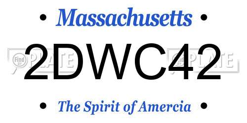 2DWC42 Massachusetts License Plate