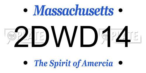 2DWD14 Massachusetts License Plate