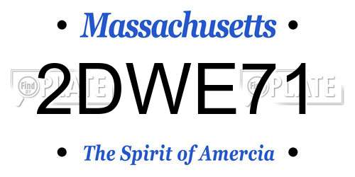 2DWE71 Massachusetts License Plate