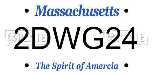 2DWG24 Massachusetts License Plate