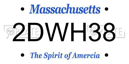 2DWH38 Massachusetts License Plate