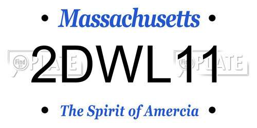 2DWL11 Massachusetts License Plate