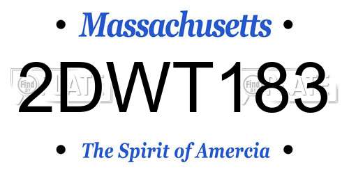 2DWT183 Massachusetts License Plate