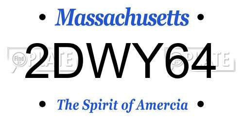 2DWY64 Massachusetts License Plate