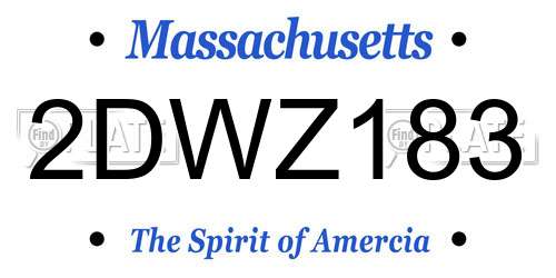 2DWZ183 Massachusetts License Plate