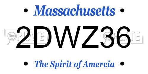 2DWZ36 Massachusetts License Plate