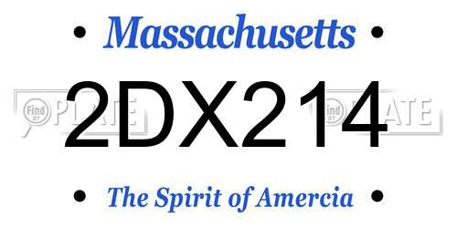 2DX214 Massachusetts License Plate