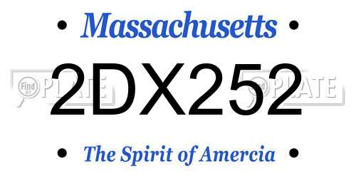 2DX252 Massachusetts License Plate