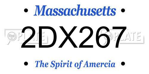 2DX267 Massachusetts License Plate