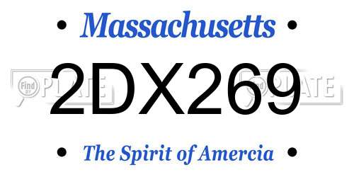 2DX269 Massachusetts License Plate