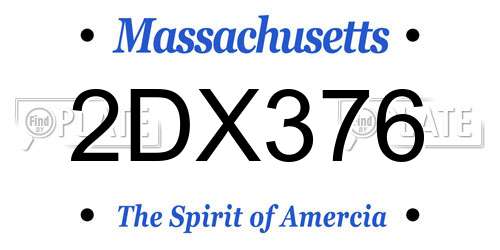 2DX376 Massachusetts License Plate