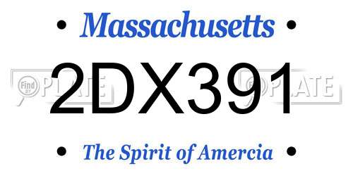 2DX391 Massachusetts License Plate
