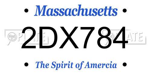 2DX784 Massachusetts License Plate