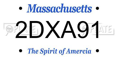 2DXA91 Massachusetts License Plate