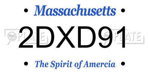 2DXD91 Massachusetts License Plate