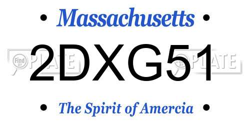 2DXG51 Massachusetts License Plate