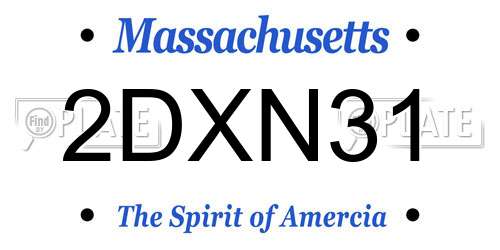 2DXN31 Massachusetts License Plate
