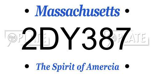 2DY387 Massachusetts License Plate