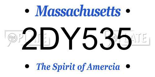 2DY535 Massachusetts License Plate