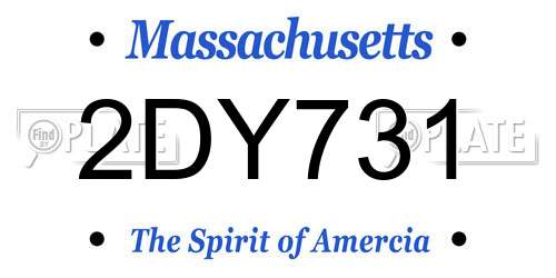 2DY731 Massachusetts License Plate