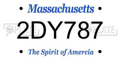 2DY787 Massachusetts License Plate
