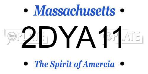 2DYA11 Massachusetts License Plate