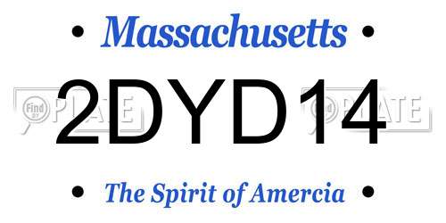 2DYD14 Massachusetts License Plate