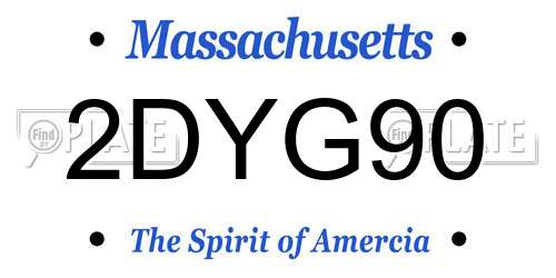 2DYG90 Massachusetts License Plate