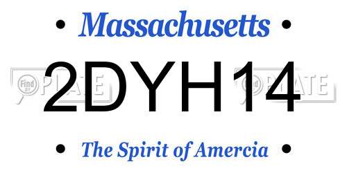 2DYH14 Massachusetts License Plate