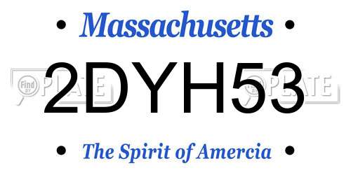 2DYH53 Massachusetts License Plate