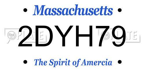 2DYH79 Massachusetts License Plate