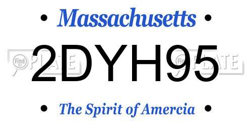 2DYH95 Massachusetts License Plate