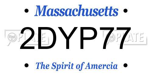 2DYP77 Massachusetts License Plate