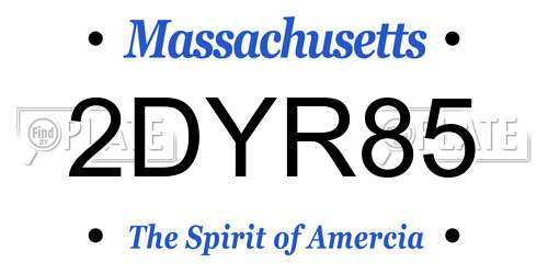 2DYR85 Massachusetts License Plate