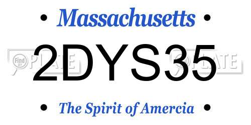 2DYS35 Massachusetts License Plate